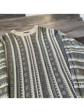 vintage London fog limited coogi style 3D knit sweater 90s M